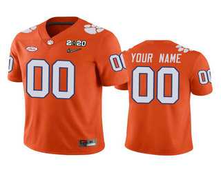 Men%27s Clemson Tigers Customized Orange 2020 National Championship Game Jersey
